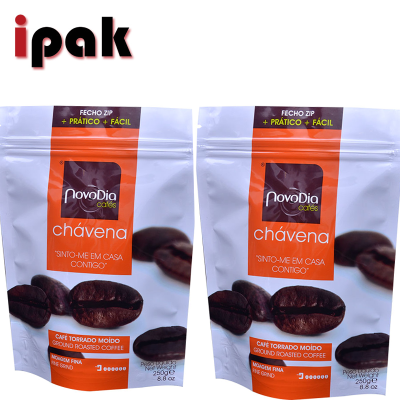 Wholesale Resealable Custom Aluminum Foil Stand Up 1 lb Coffee Bags With Valve